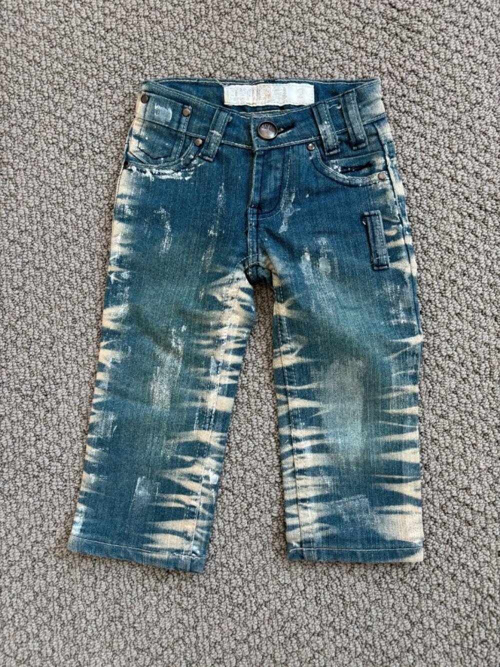 TAM TAM Jeans Unique Tie Dye Acid Wash Effect Straight Leg Toddler Jeans Size 2
